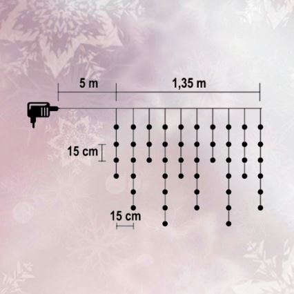 Jouluvalot 50xLED 6,35m viileä valkoinen