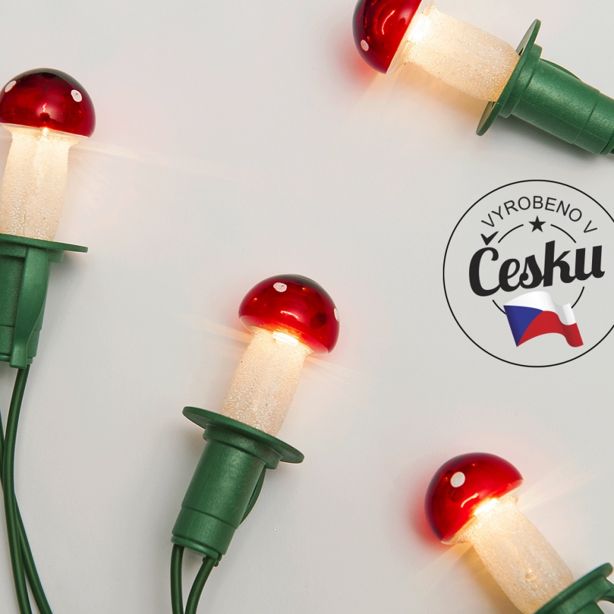 Jouluvalot TOADSTOOL 12xE10/10,7m punainen Valmistettu EU