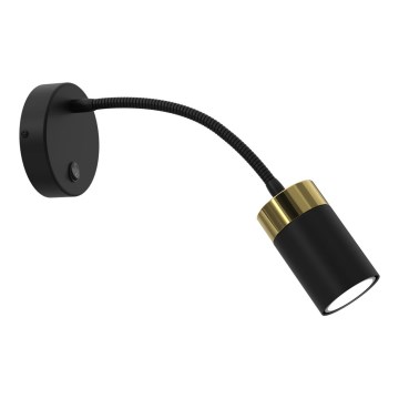 Joustava JOKER-pöytävalaisin 1xGU10/8W/230V musta/kulta