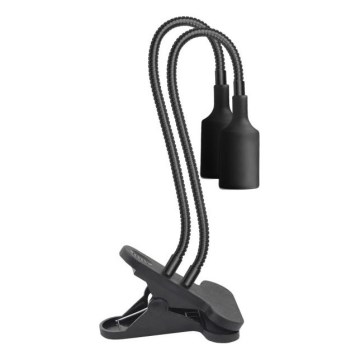 Joustava pöytävalaisin klipsillä kasvien kasvattamiseen PLANTY 2xE27/30W/230V musta