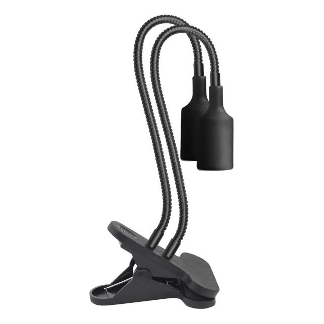 Joustava pöytävalaisin klipsillä kasvien kasvattamiseen PLANTY 2xE27/30W/230V musta