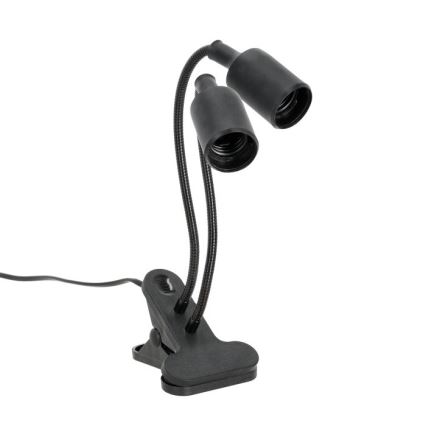 Joustava pöytävalaisin klipsillä kasvien kasvattamiseen PLANTY 2xE27/30W/230V musta