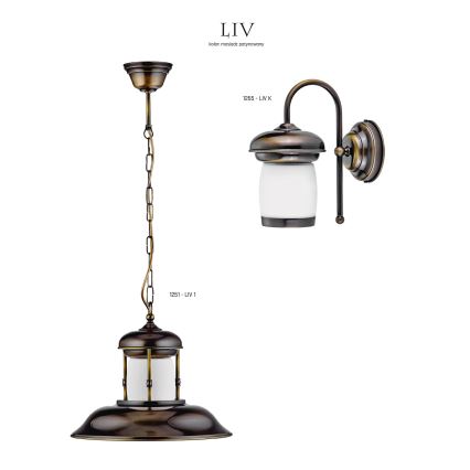 JUPITER 1265-LIVK - Seinävalaisin LIV 1xE27/60W patina