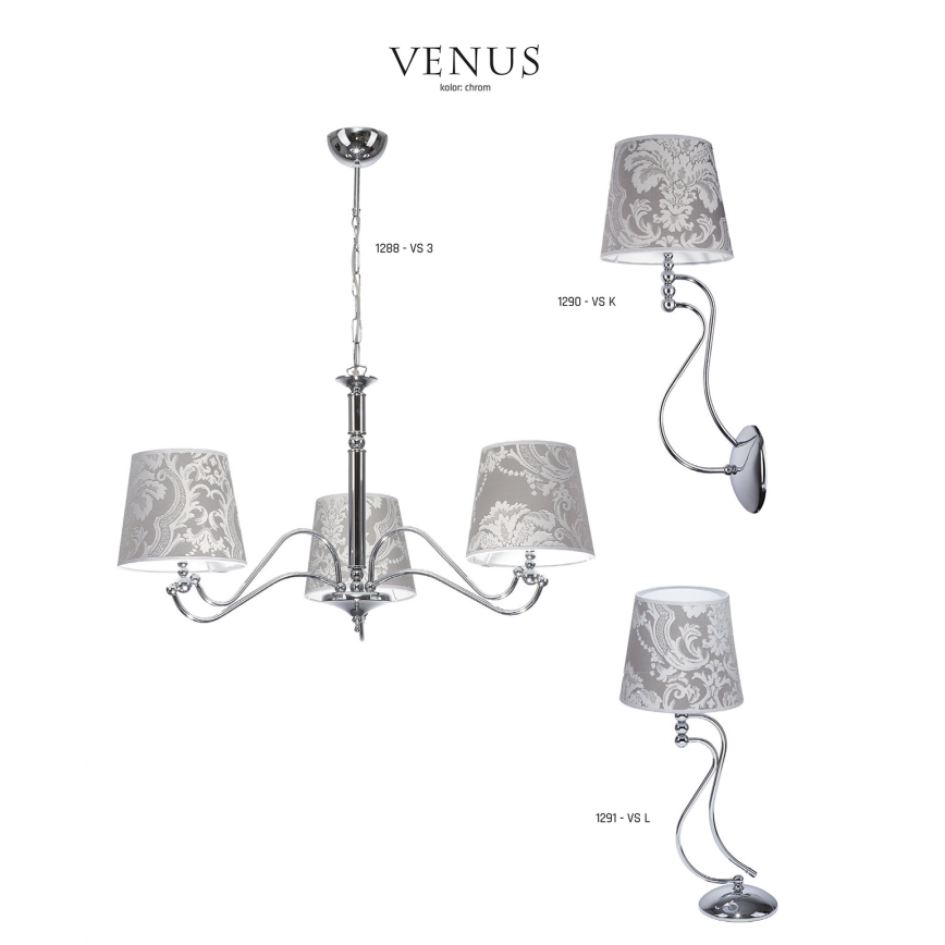JUPITER 1288-VS3 - Riippuvalaisin VENUS 3xE27/60W