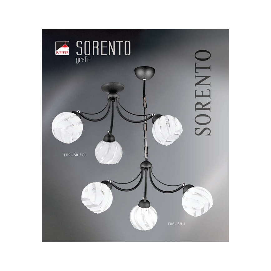 JUPITER 1316-SR3 - Riippuvalaisin SORENTO 3xE27/60W