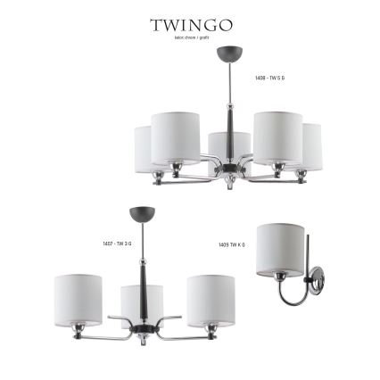 Jupiter 1407 - TW 3 G - Riippukattokruunu TWINGO 3xE27/60W/230V