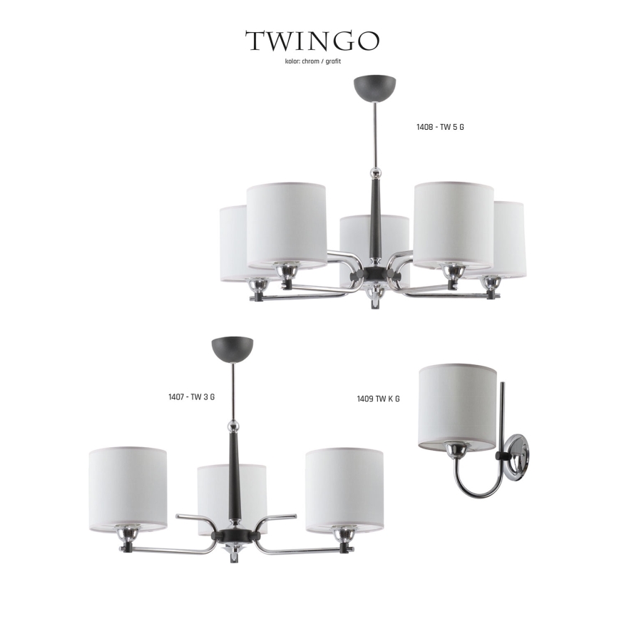 Jupiter 1407 - TW 3 G - Riippukattokruunu TWINGO 3xE27/60W/230V