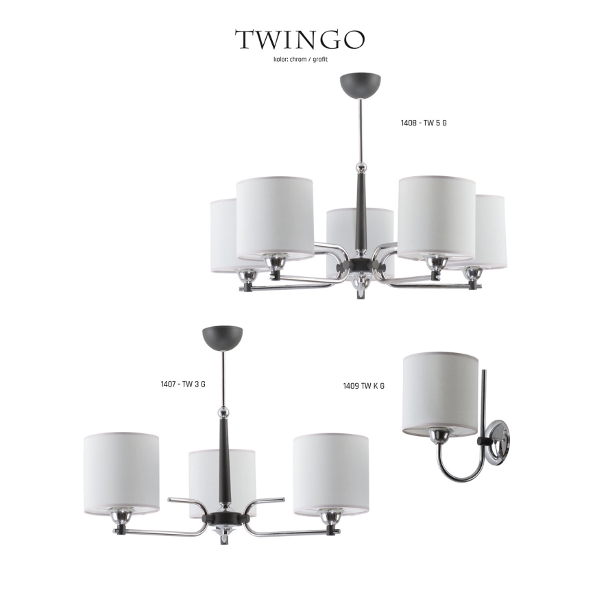 Jupiter 1408 - TW 5 G - Riippukattokruunu TWINGO 5xE27/60W/230V