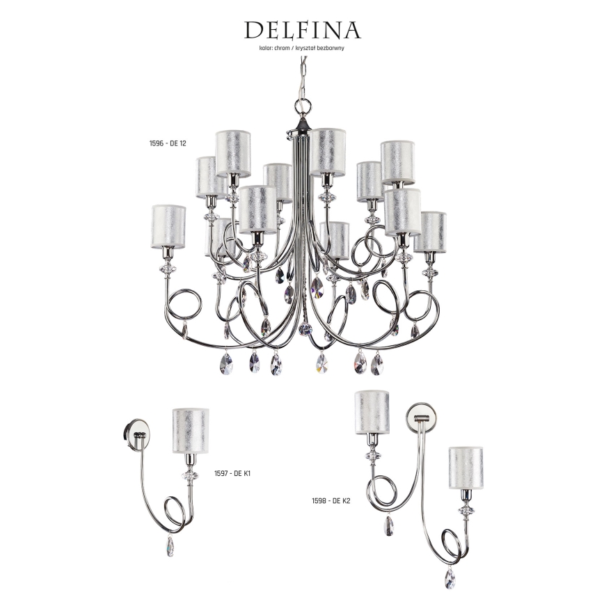 Jupiter 1596 - DE 12 CH - Kristallikruunu DELFINA 12xE14/40W