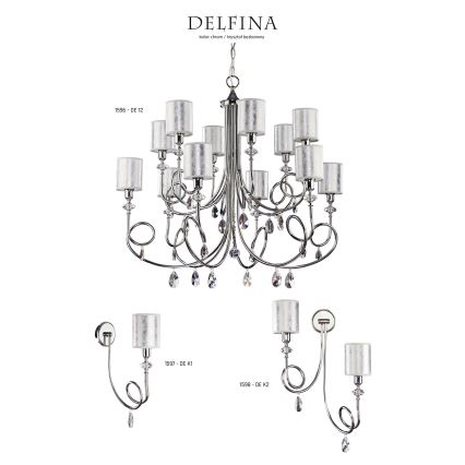 Jupiter 1597 - DE K1 CH - Kristalliseinävalaisin DELFINA E14/40W