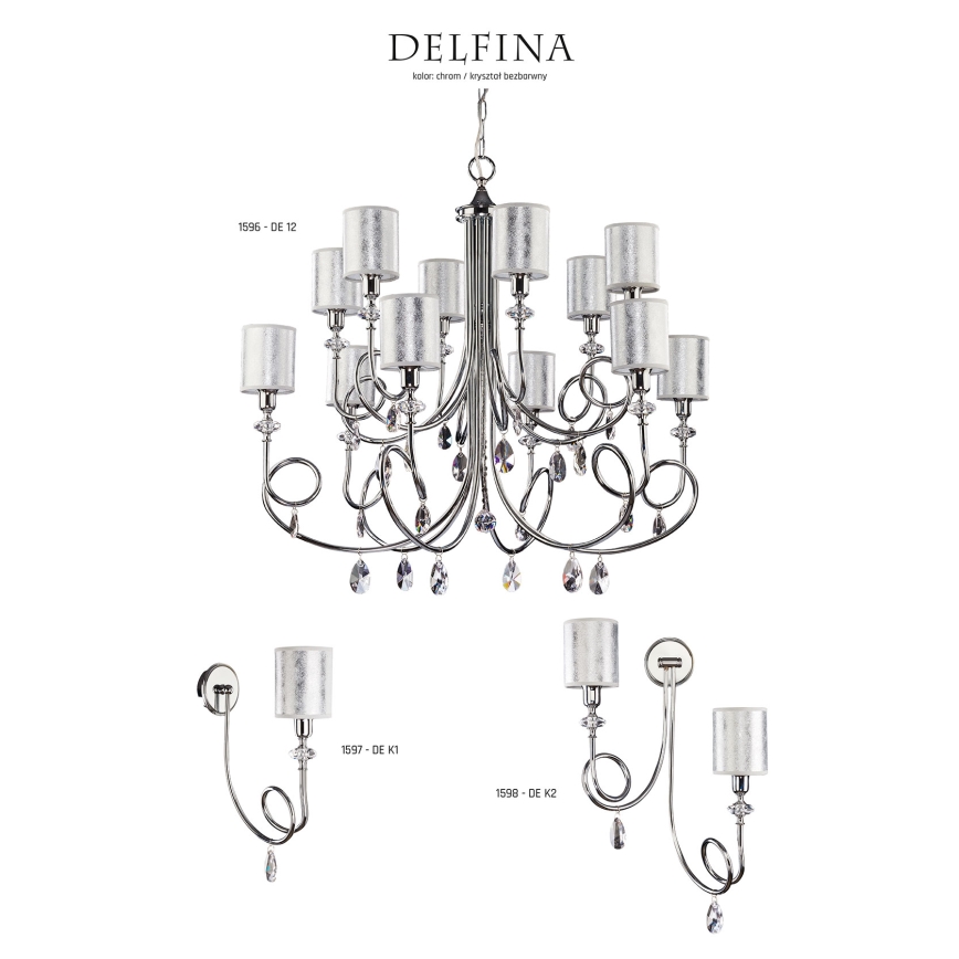 Jupiter 1597 - DE K1 CH - Kristalliseinävalaisin DELFINA E14/40W