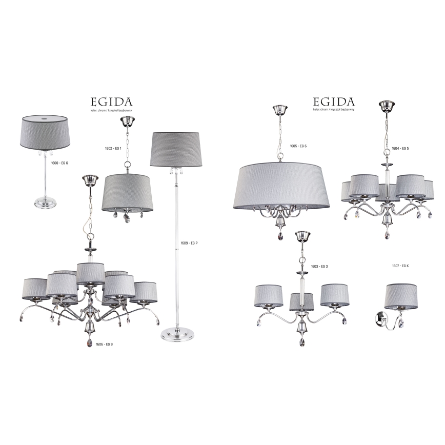 Jupiter 1605 - EG 6 CH - Kristallikruunu EGIDA 6xE27/60W