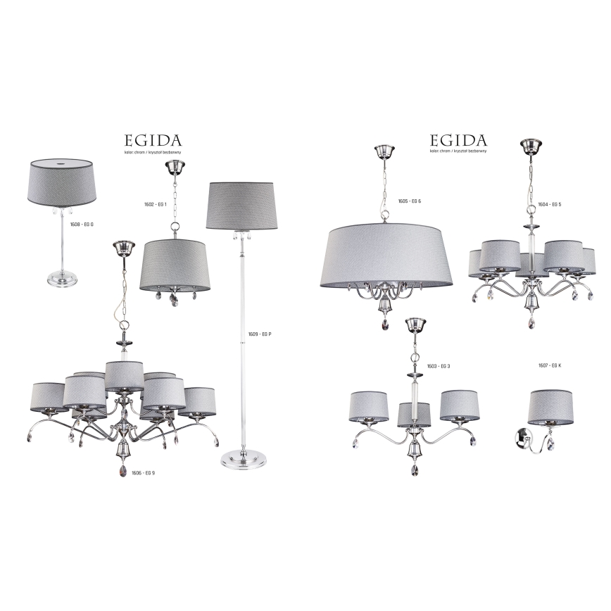 Jupiter 1609 - EG P CH - Kristallilattiavalaisin EGIDA 3xE27/60W/230V