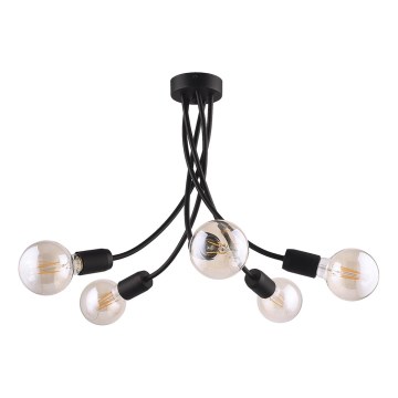Jupiter 1640 - Riippukattokruunu LUCE 5xE27/60W/230V musta