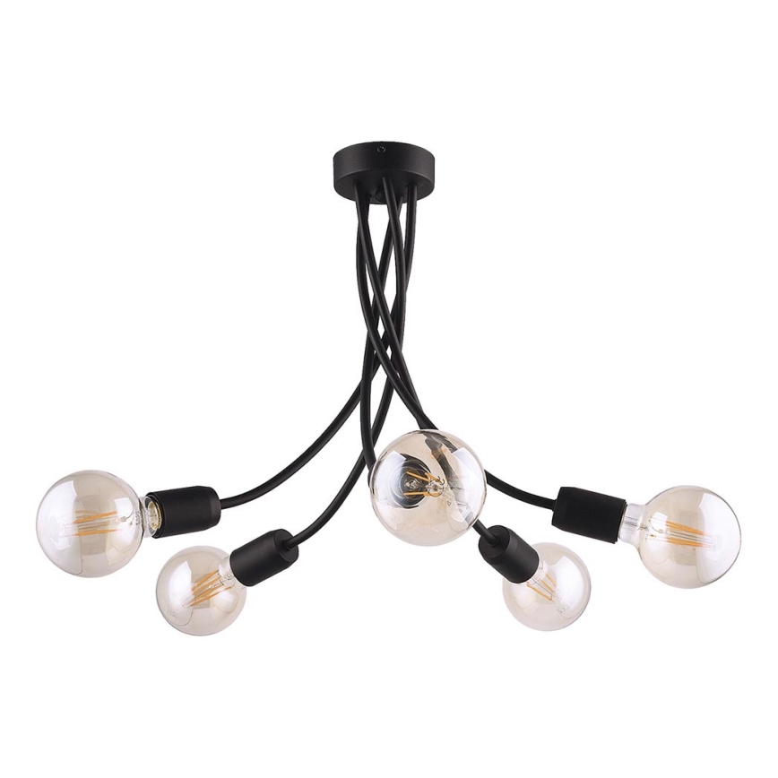 Jupiter 1640 - Riippukattokruunu LUCE 5xE27/60W/230V musta