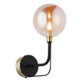 Jupiter 1887 - Seinävalaisin ERIS 1xG9/14W/230V kultainen/musta/savuinen beige