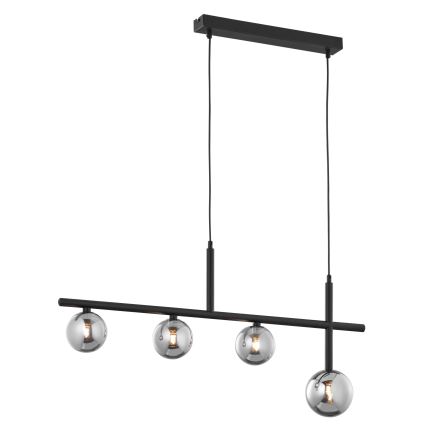 Jupiter 1908 - NEPTUN riippuvalaisin kaapelilla 4xG9/14W/230V musta/savunharmaa
