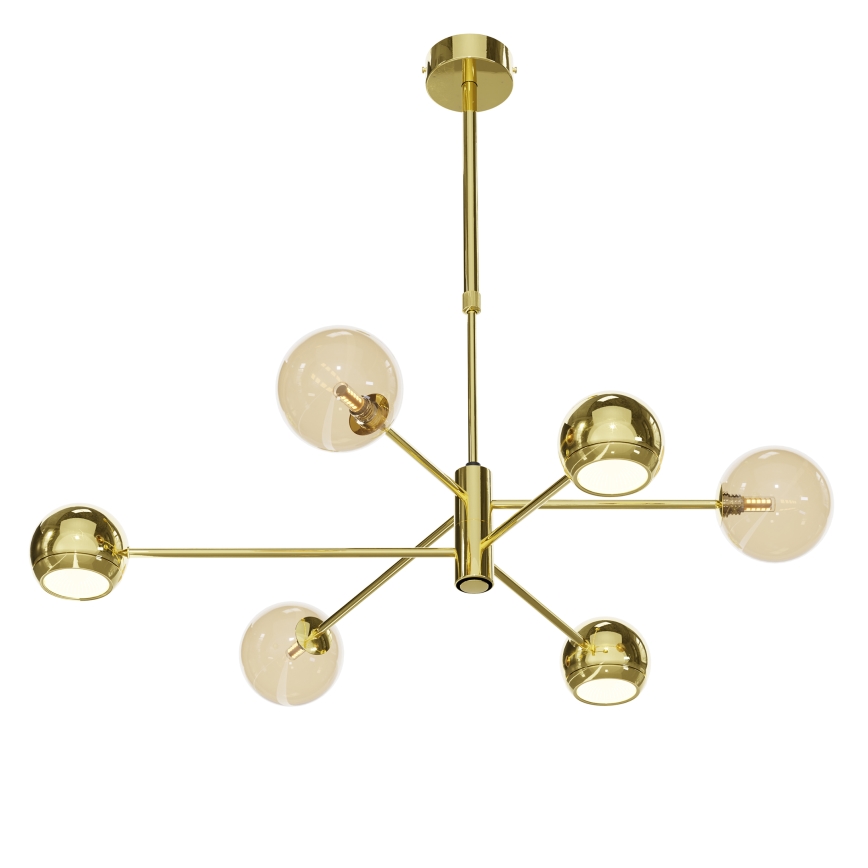 Jupiter 1963 - Riippukattokruunu MOKA 3xGU10/10W/230V + 3xG9/10W/230V kulta/beige