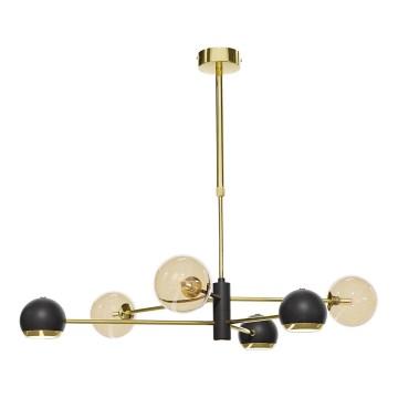Jupiter 1966 - Riippukattokruunu MOKA 3xGU10/10W/230V + 3xG9/10W/230V kulta/musta/beige