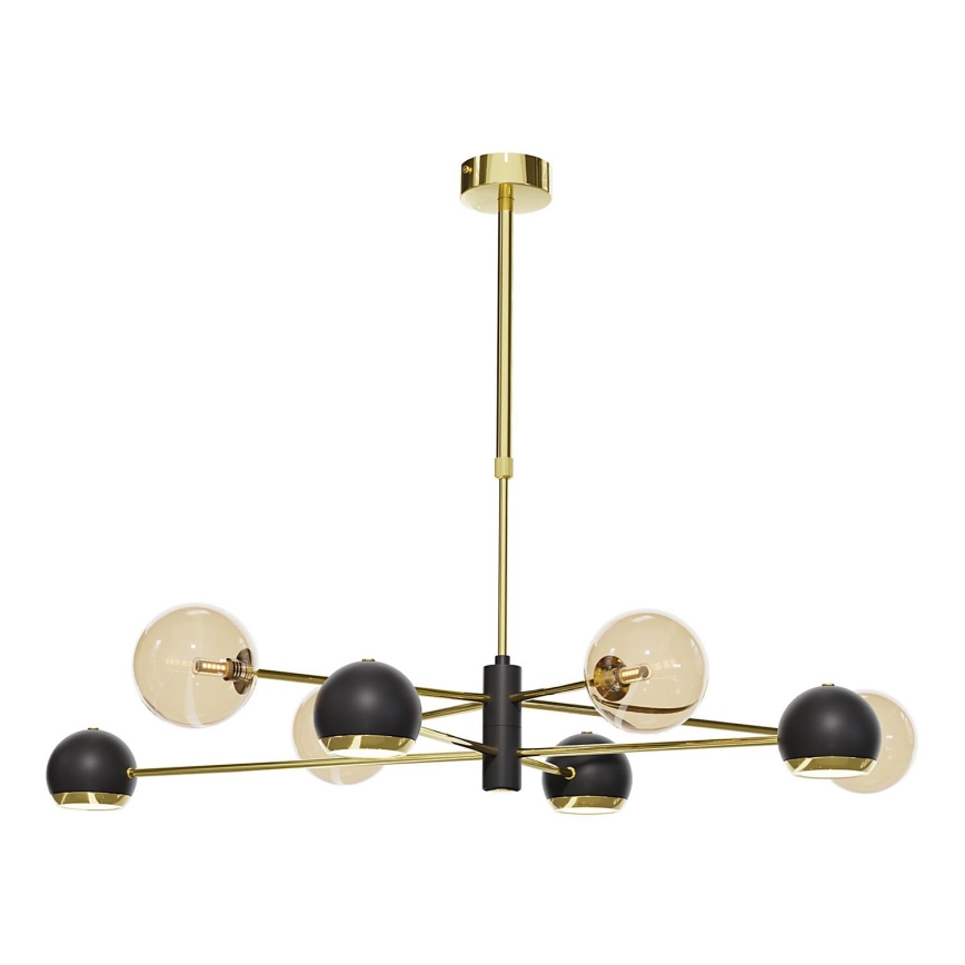 Jupiter 1972 - Riippukattokruunu MOKA 4xGU10/10W/230V + 4xG9/10W/230V kulta/musta/beige