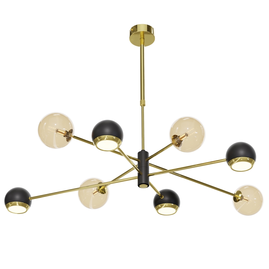 Jupiter 1972 - Riippukattokruunu MOKA 4xGU10/10W/230V + 4xG9/10W/230V kulta/musta/beige