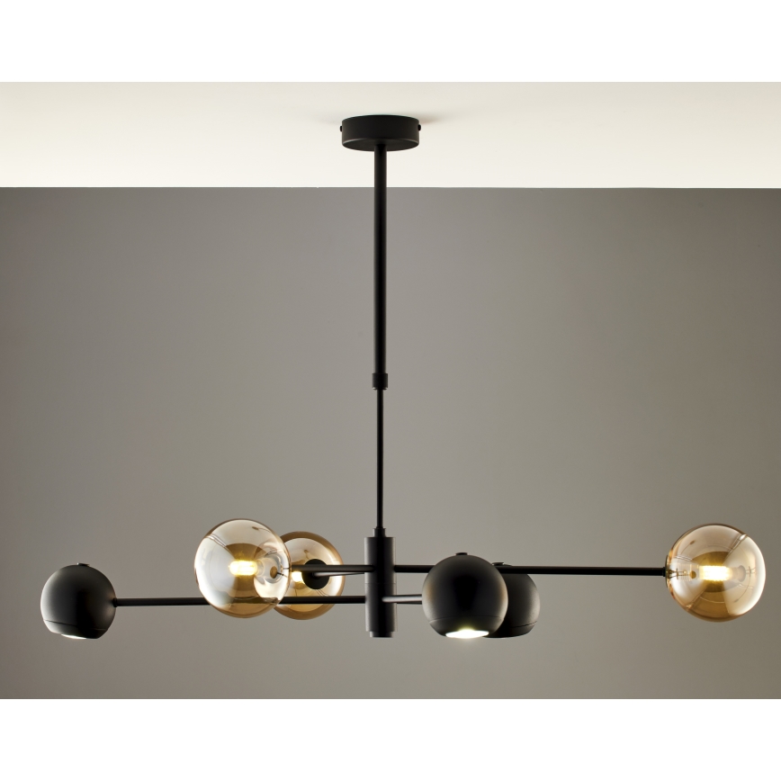 Jupiter 1993 - Riippukattokruunu MOKA 3xGU10/10W/230V + 3xG9/10W/230V musta/beige