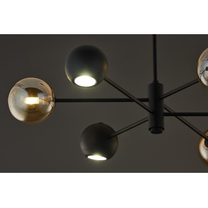 Jupiter 1993 - Riippukattokruunu MOKA 3xGU10/10W/230V + 3xG9/10W/230V musta/beige