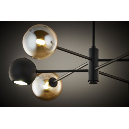 Jupiter 1993 - Riippukattokruunu MOKA 3xGU10/10W/230V + 3xG9/10W/230V musta/beige