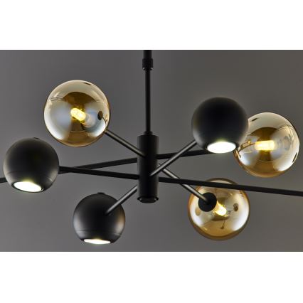 Jupiter 1994 - Riippukattokruunu MOKA 4xGU10/10W/230V + 4xG9/10W/230V musta/beige