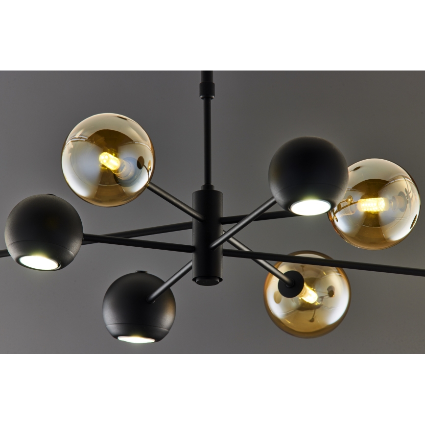 Jupiter 1994 - Riippukattokruunu MOKA 4xGU10/10W/230V + 4xG9/10W/230V musta/beige
