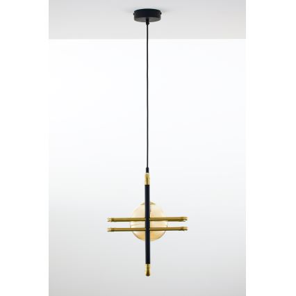 Jupiter 2025 - Kattokruunu johdossa FIORI 1xG9/10W/230V musta/kulta/beige