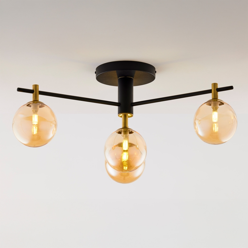 Jupiter 2031 - Kiinteä kattokruunu FIGARO 4xG9/10W/230V musta/kulta/beige