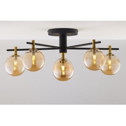 Jupiter 2033 - Kiinteä kattokruunu FIGARO 6xG9/10W/230V musta/kulta/beige