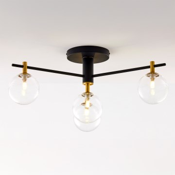 Jupiter 2034 - Kiinteä kattokruunu FIGARO 4xG9/10W/230V musta/kulta/beige/läpinäkyvä