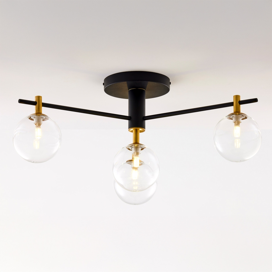 Jupiter 2034 - Kiinteä kattokruunu FIGARO 4xG9/10W/230V musta/kulta/beige/läpinäkyvä