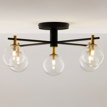 Jupiter 2035 - Kiinteä kattokruunu FIGARO 5xG9/10W/230V musta/kulta/beige/läpinäkyvä