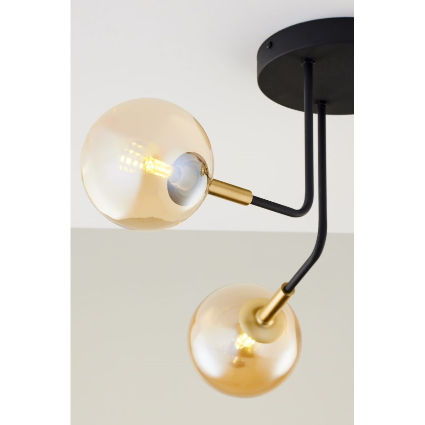 Jupiter 2037 - Riippukattokruunu BURANO 3xG9/10W/230V musta/kulta/beige