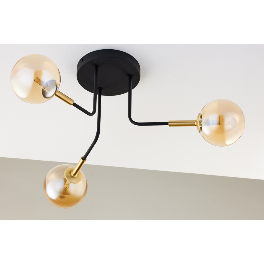Jupiter 2037 - Riippukattokruunu BURANO 3xG9/10W/230V musta/kulta/beige