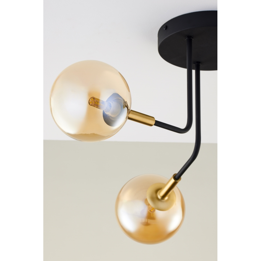 Jupiter 2037 - Riippukattokruunu BURANO 3xG9/10W/230V musta/kulta/beige