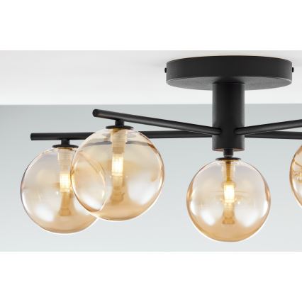 Jupiter 2047 - Kiinteä kattokruunu PRATO 5xG9/10W/230V musta/beige