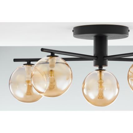 Jupiter 2047 - Kiinteä kattokruunu PRATO 5xG9/10W/230V musta/beige