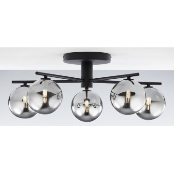 Jupiter 2048 - Pintakiinnitteinen kattovalaisin PRATO 5xG9/14W/230V musta/savunharmaa