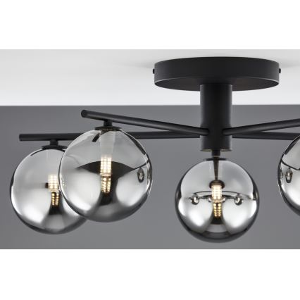 Jupiter 2048 - Pintakiinnitteinen kattovalaisin PRATO 5xG9/14W/230V musta/savunharmaa