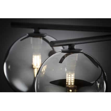 Jupiter 2048 - Pintakiinnitteinen kattovalaisin PRATO 5xG9/14W/230V musta/savunharmaa