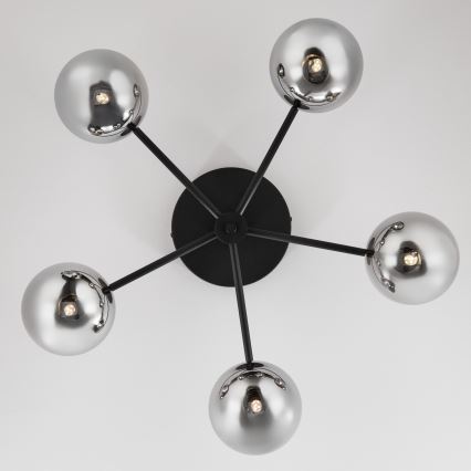 Jupiter 2048 - Pintakiinnitteinen kattovalaisin PRATO 5xG9/14W/230V musta/savunharmaa