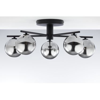 Jupiter 2048 - Pintakiinnitteinen kattovalaisin PRATO 5xG9/14W/230V musta/savunharmaa