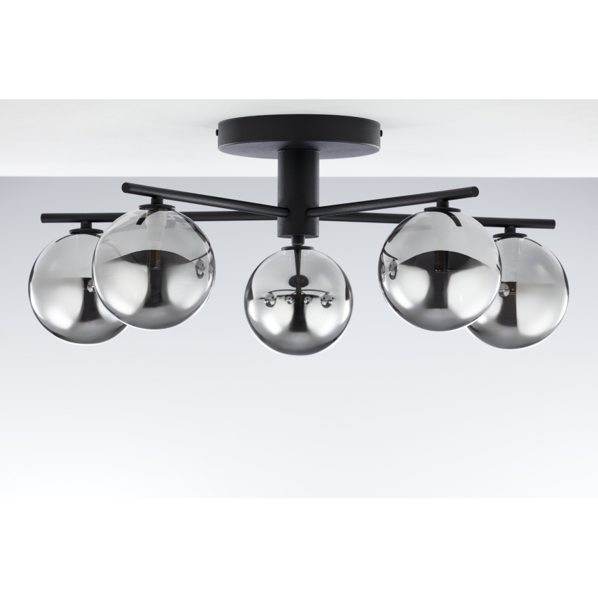 Jupiter 2048 - Pintakiinnitteinen kattovalaisin PRATO 5xG9/14W/230V musta/savunharmaa