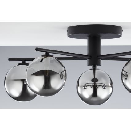 Jupiter 2048 - Pintakiinnitteinen kattovalaisin PRATO 5xG9/14W/230V musta/savunharmaa