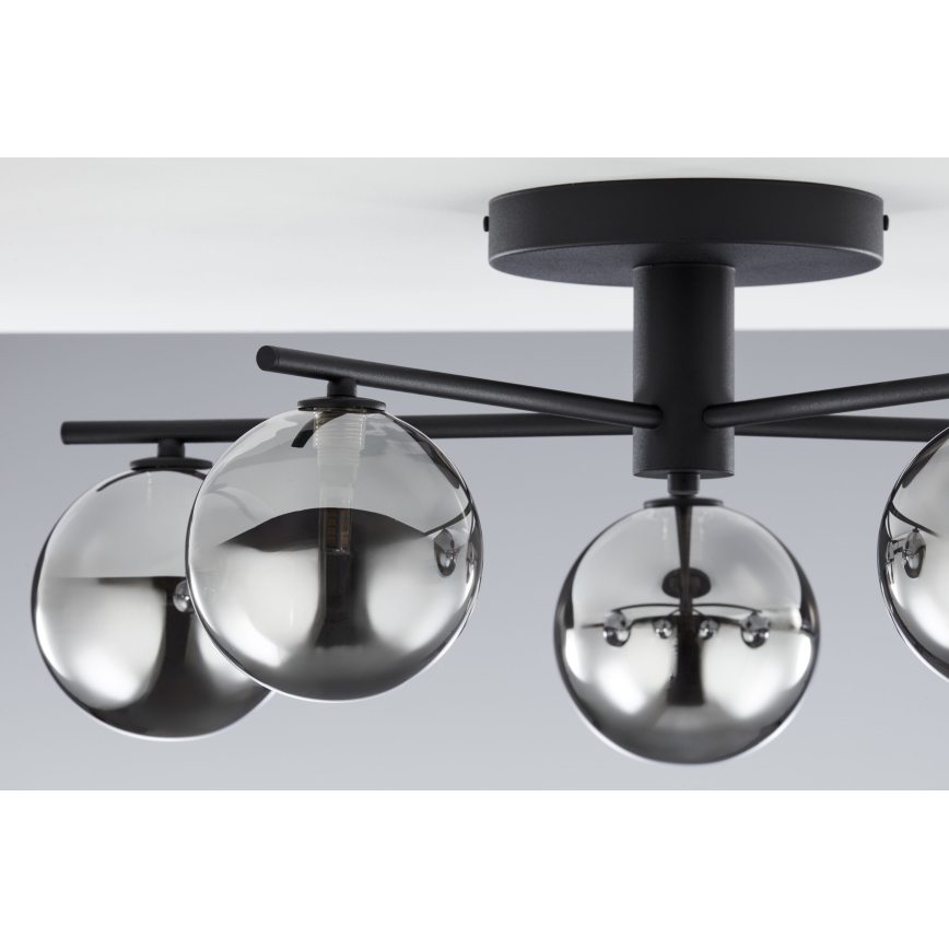 Jupiter 2048 - Pintakiinnitteinen kattovalaisin PRATO 5xG9/14W/230V musta/savunharmaa