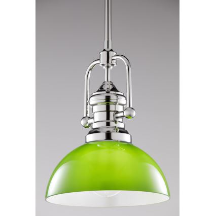 Jupiter 2071 - PLATINO varrellinen kattovalaisin 1xE27/15W/230V vihreä/kiiltävä kromi